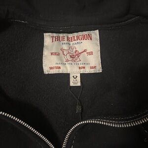 True Religion Hoodie Zip Up Large Men Black Designer